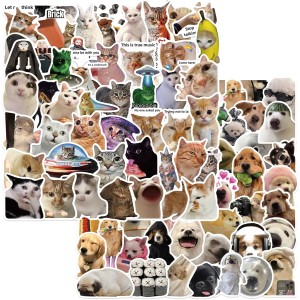 Cat Meme Stickers, Funny Cat Stickers for Journaling Adults Kawaii,Cute Waterproof Vinyl Sticker for Water Bottles Laptops 50Pcs