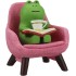 Refintural Miniature Frog Figurines - Funny Frog Sculpture for Shelf, Desk Decoration - Frog Desk Accessories - Perfect Cute Frog Gift for Frog Lovers(Pink Sofa)