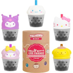 Hamee SquiSHU Boba Hello Kitty & Friends Series 1 Blind Box - 1 Pc. | Surprise Blind Capsule, Cute Squishy Figurine, Birthday Gift, Party Favor, Gift Basket Filler, Collectible, Desk Decor