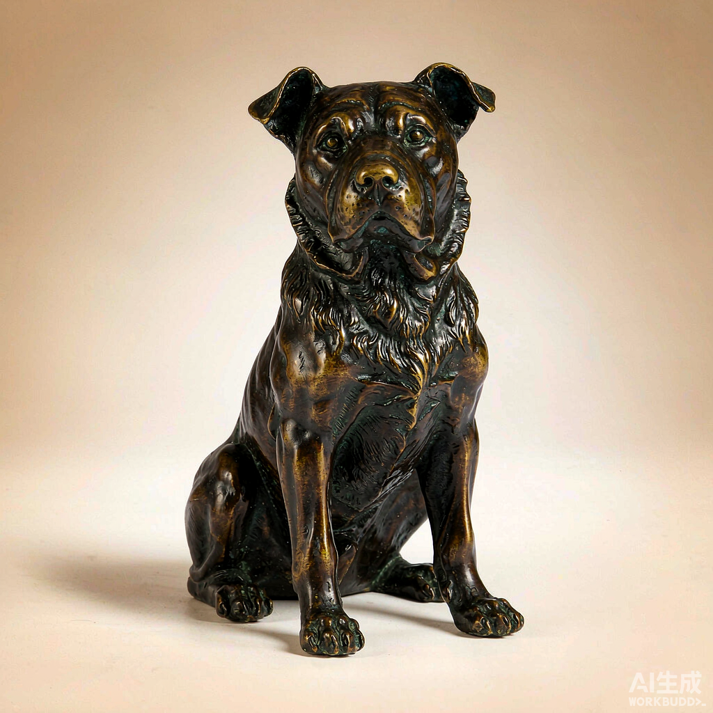 Bronze Dog Figurine