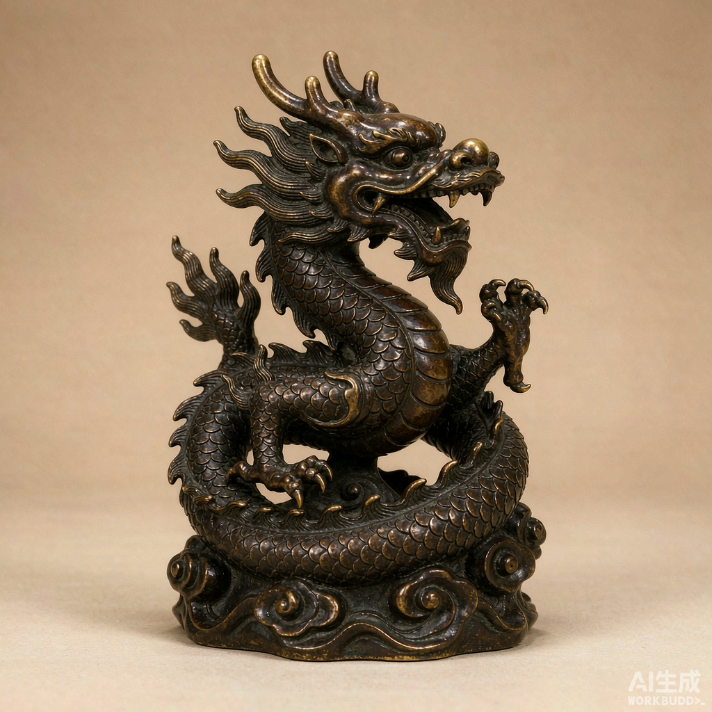 Bronze Chinese Dragon Figurine