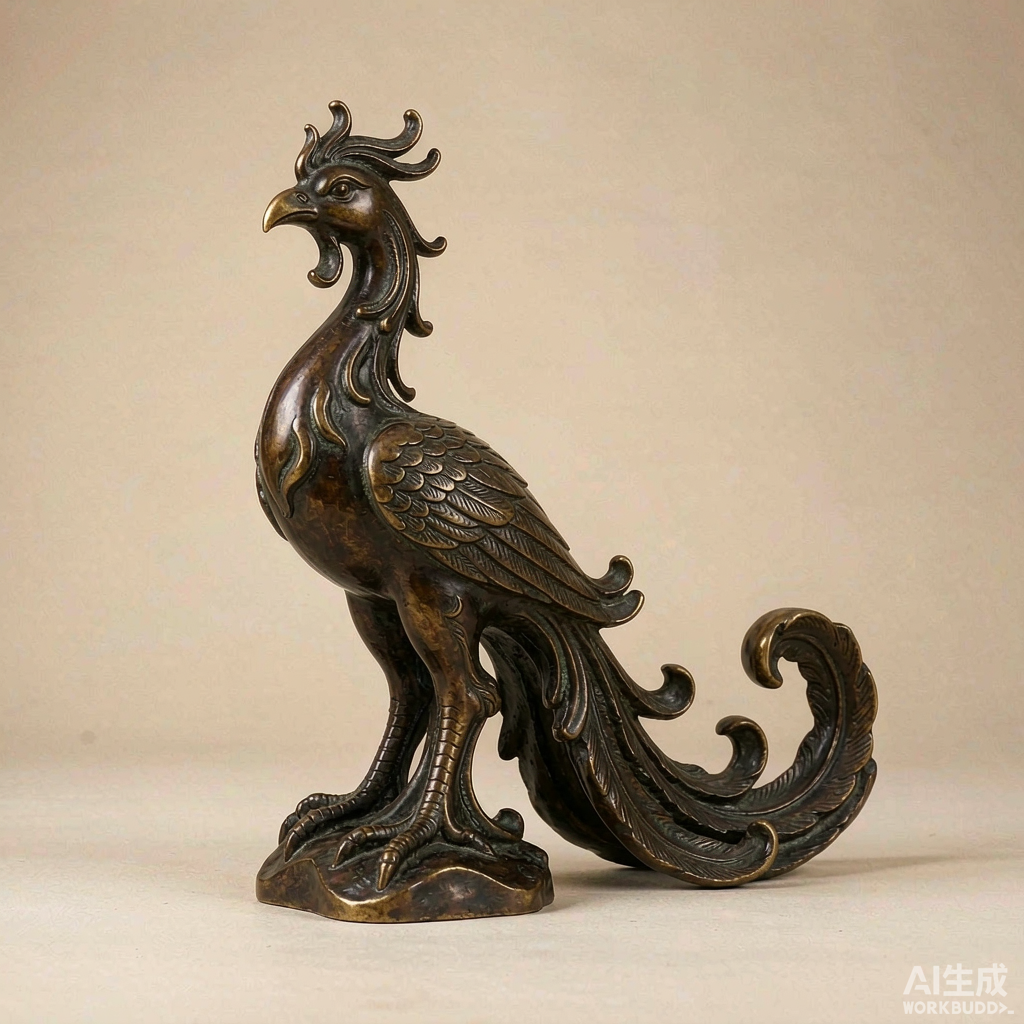 Bronze Phoenix Figurine