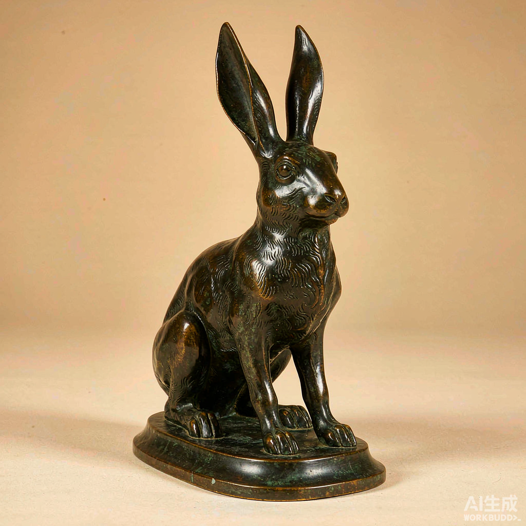 Bronze Rabbit Figurine