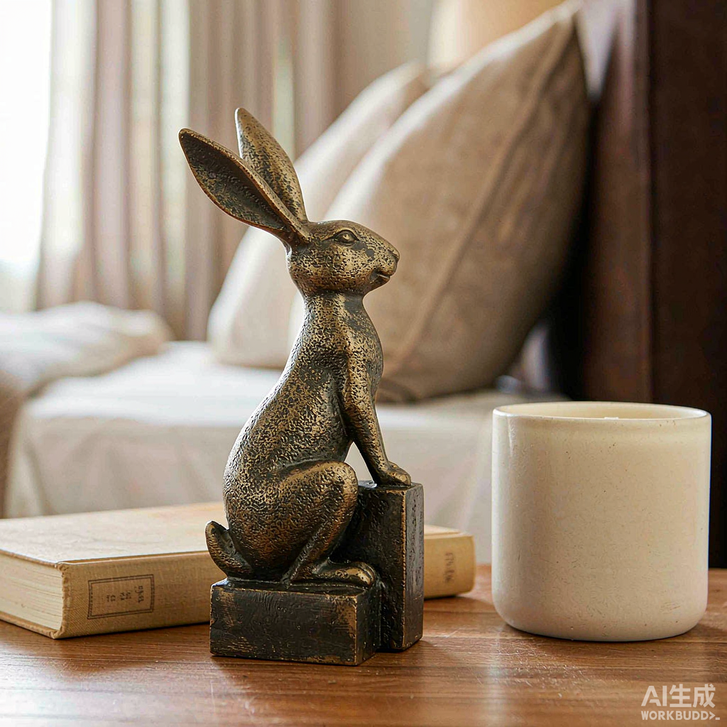 Bronze Rabbit Figurine - Image 3