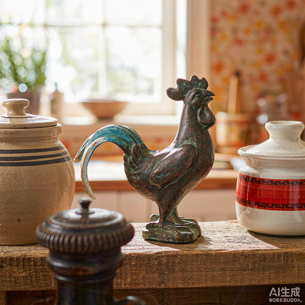 Bronze Rooster Figurine - Image 3