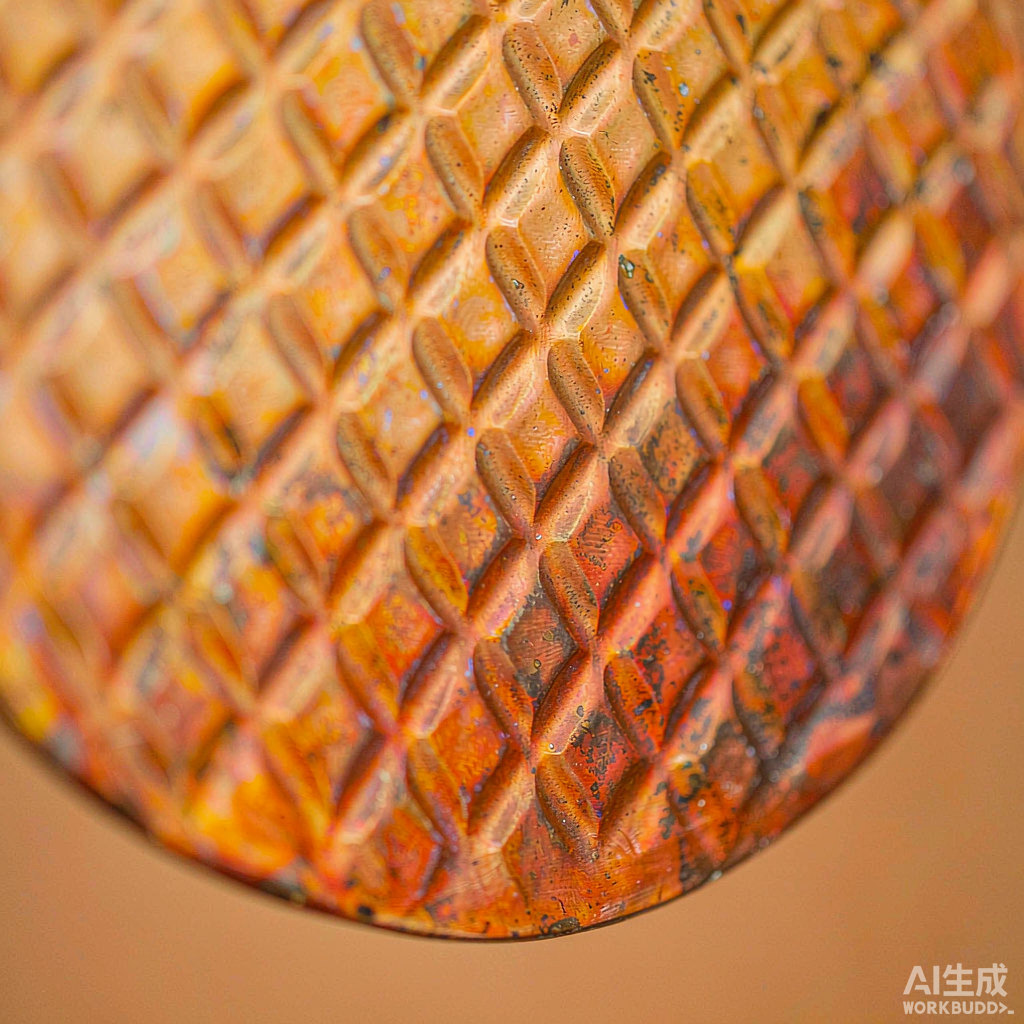 Hammered Copper Geometric Wall Disc - Image 2