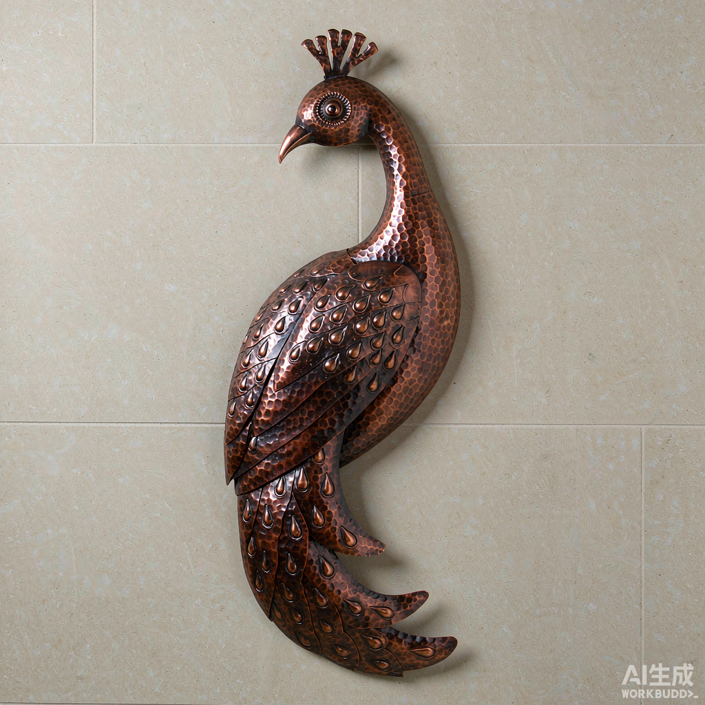 Copper Peacock Wall Hanging
