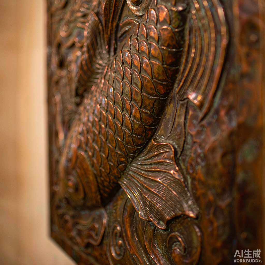 Copper Koi Carp Wall Panel - Image 2