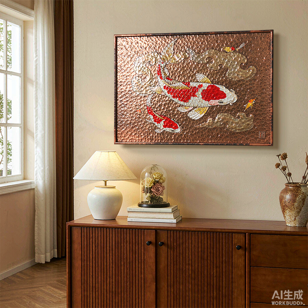 Copper Koi Carp Wall Panel - Image 3