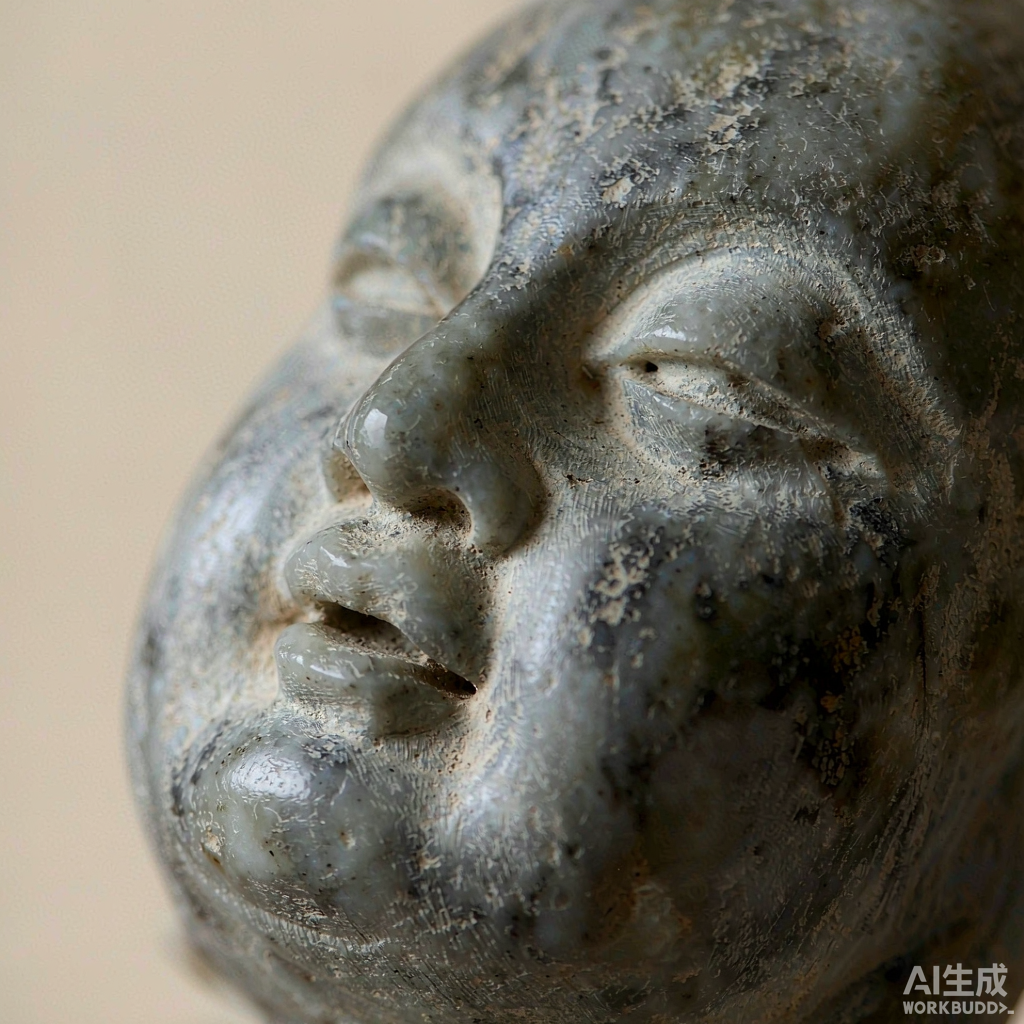 Distressed Stone Bodhidharma Figurine for Desk - Image 2