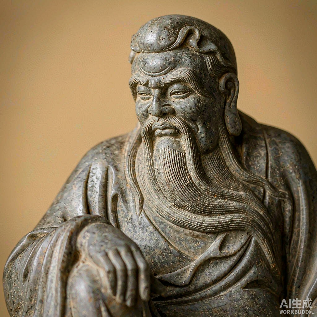 Distressed Stone Sage Statue for Shelf Decor - Image 2