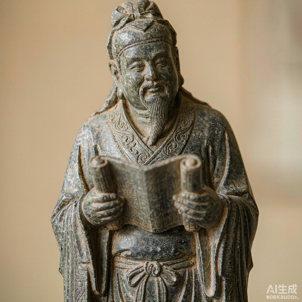 Distressed Stone Scholar Figurine - Image 2