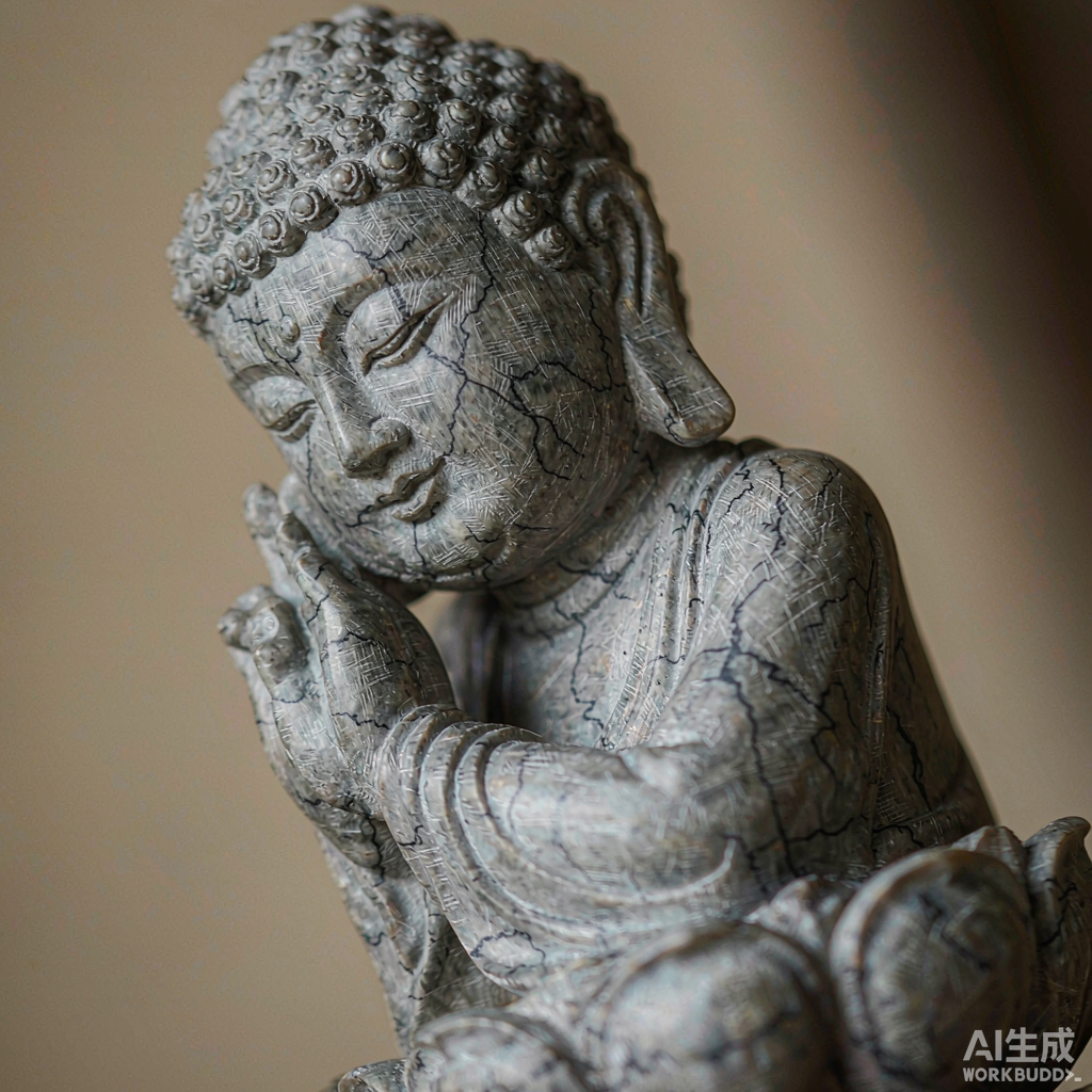Mini Stone Buddha Statue for Garden - Image 2
