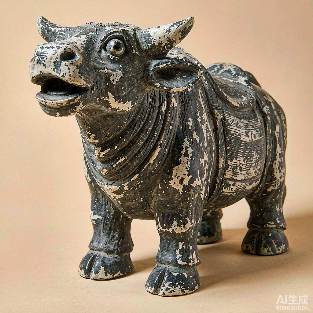 Mini Stone Water Buffalo Statue