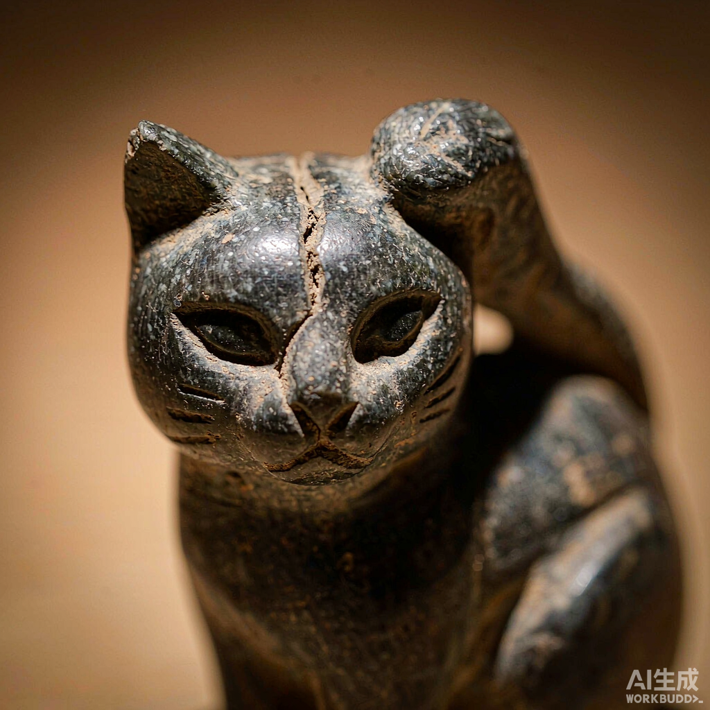 Mini Stone Cat Garden Statue - Image 2