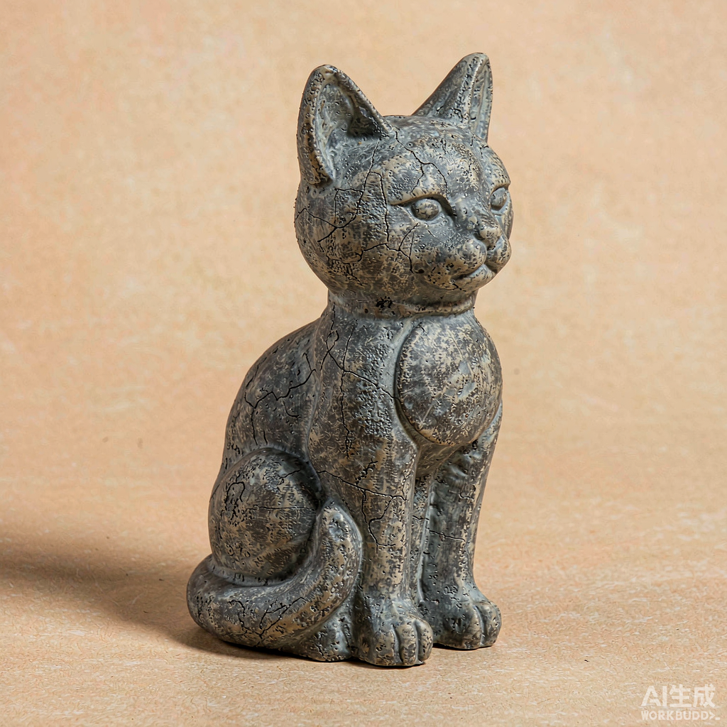 Mini Stone Cat Garden Statue