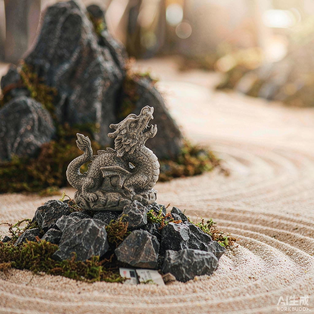 Mini Stone Dragon Garden Statue - Image 3