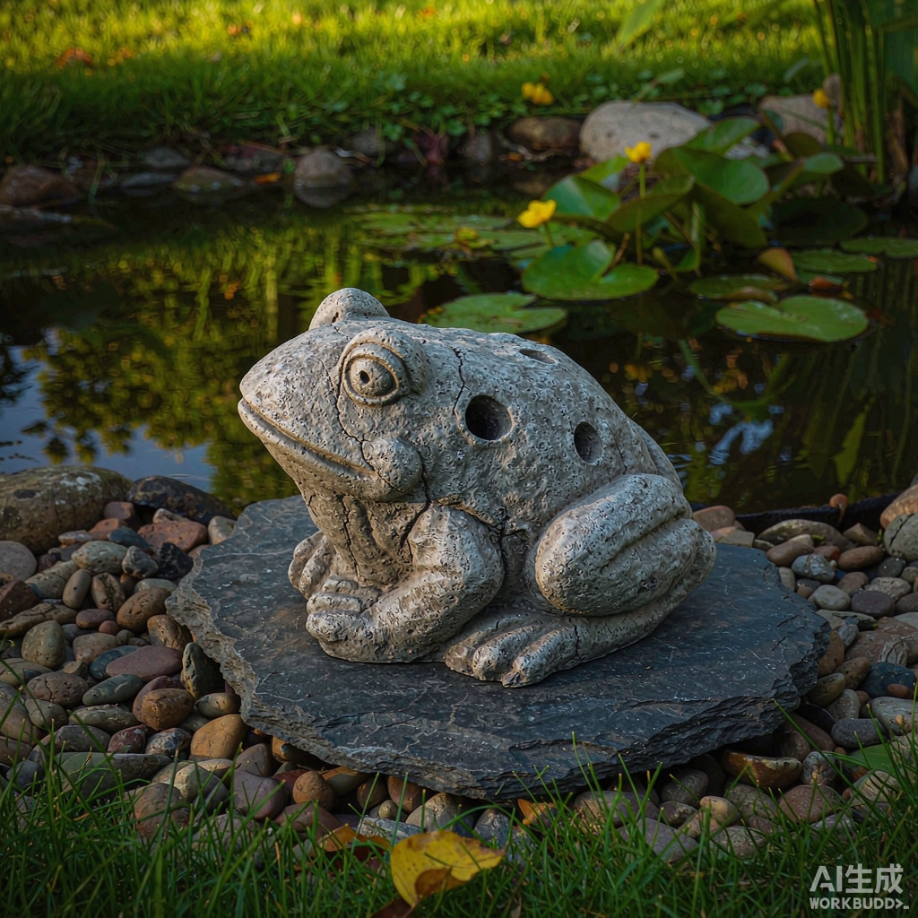 Mini Stone Frog Garden Statue - Image 3