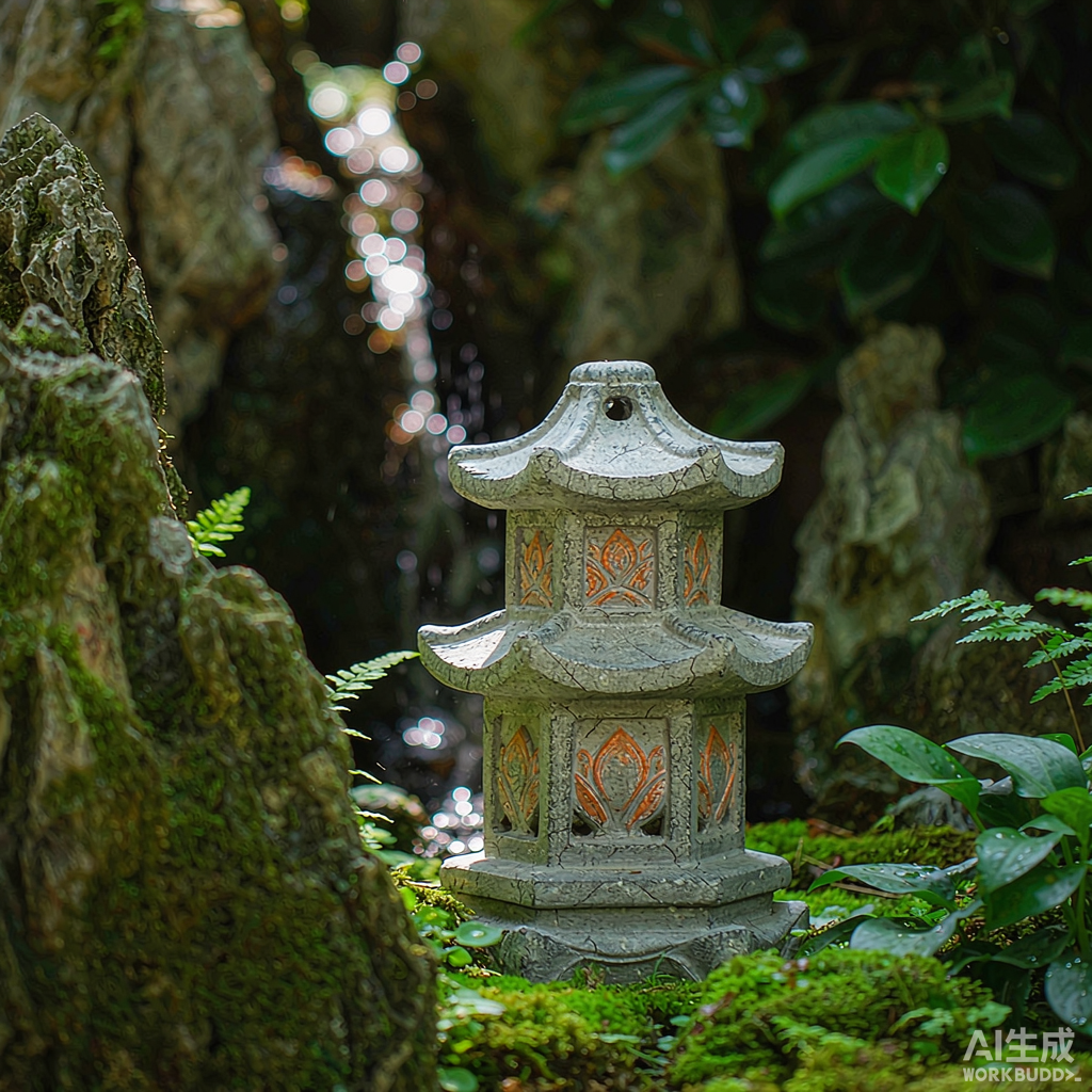 Mini Stone Pagoda Lantern for Garden - Image 3