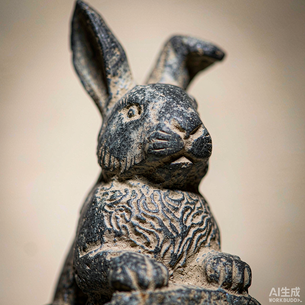 Mini Stone Rabbit Garden Statue - Image 2