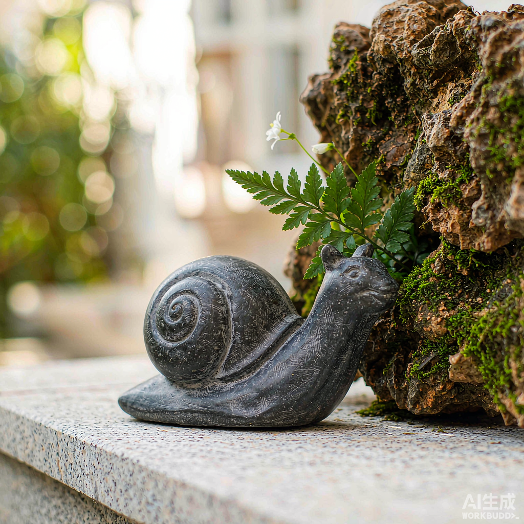 Mini Stone Snail Garden Statue - Image 3