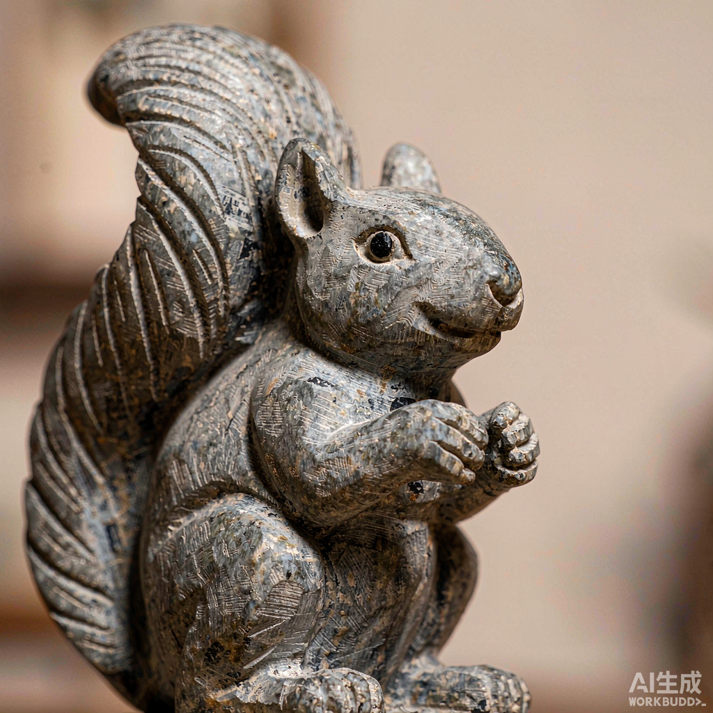 Mini Stone Squirrel Garden Statue - Image 2