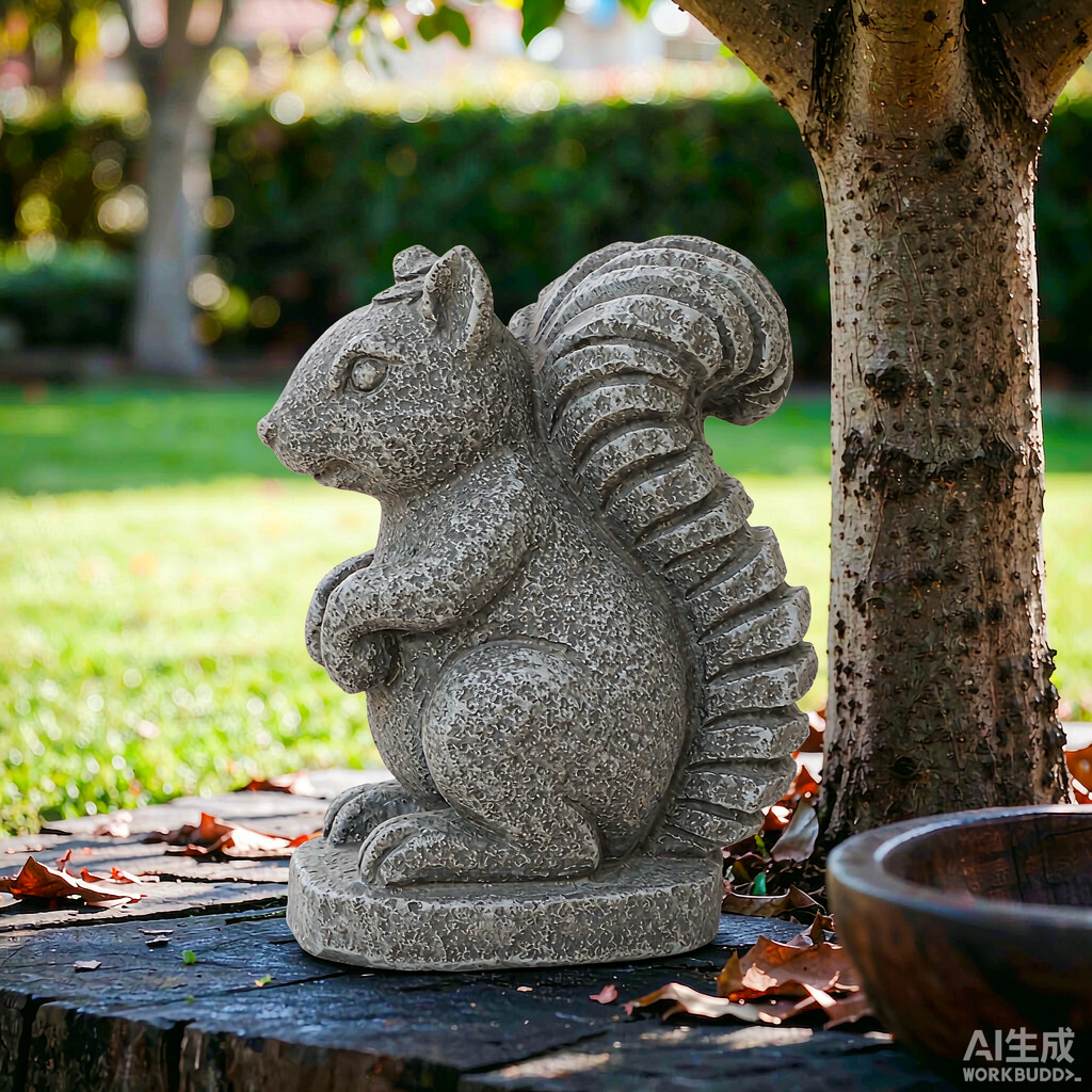Mini Stone Squirrel Garden Statue - Image 3