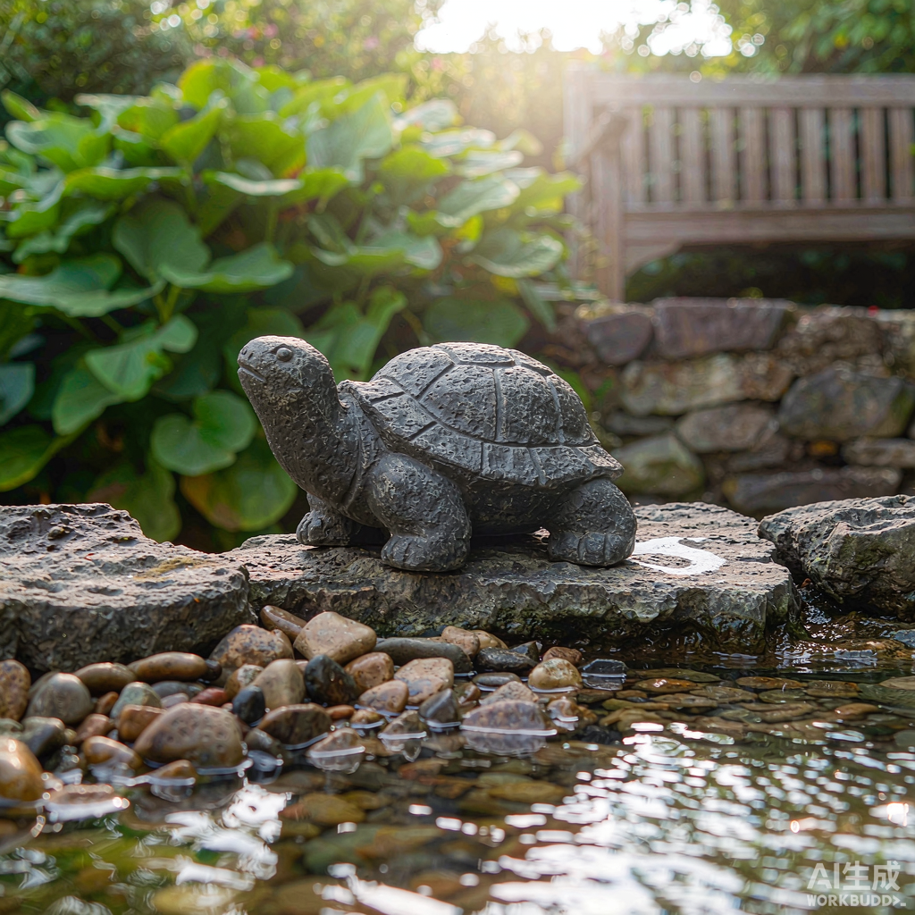 Mini Stone Turtle Garden Statue - Image 3