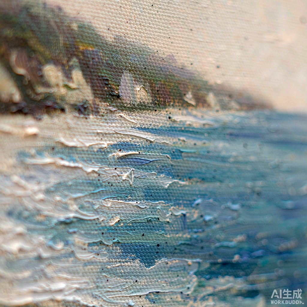 Coastal Cliffs Seascape Oil Painting - Image 2