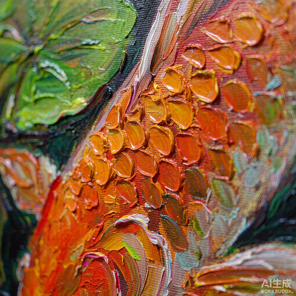 Koi and Lotus Still Life Oil Painting - Image 2