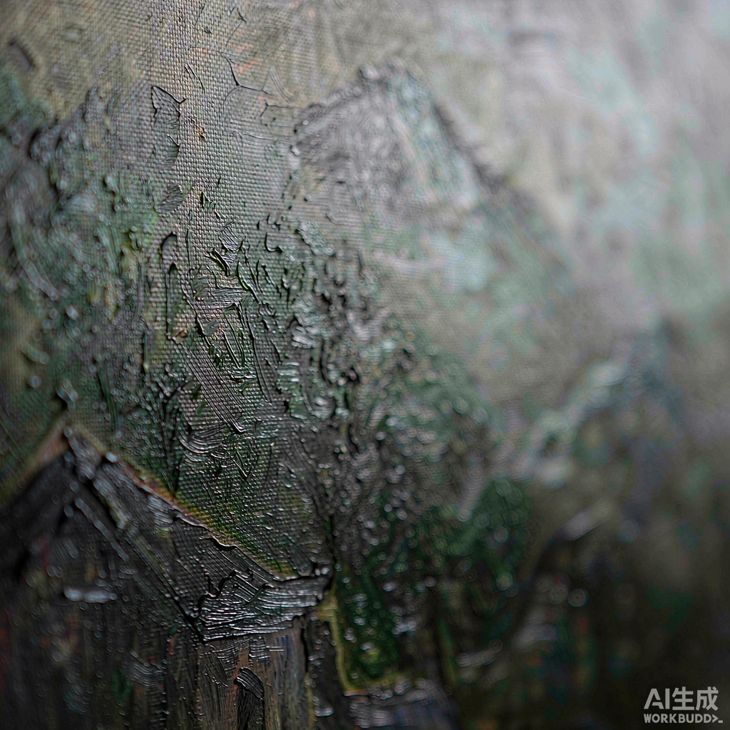 Misty Village Landscape Oil Painting - Image 2