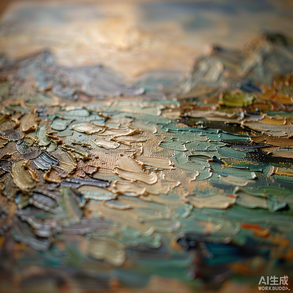 Mountain Lake Landscape Oil Painting, Framed - Image 2
