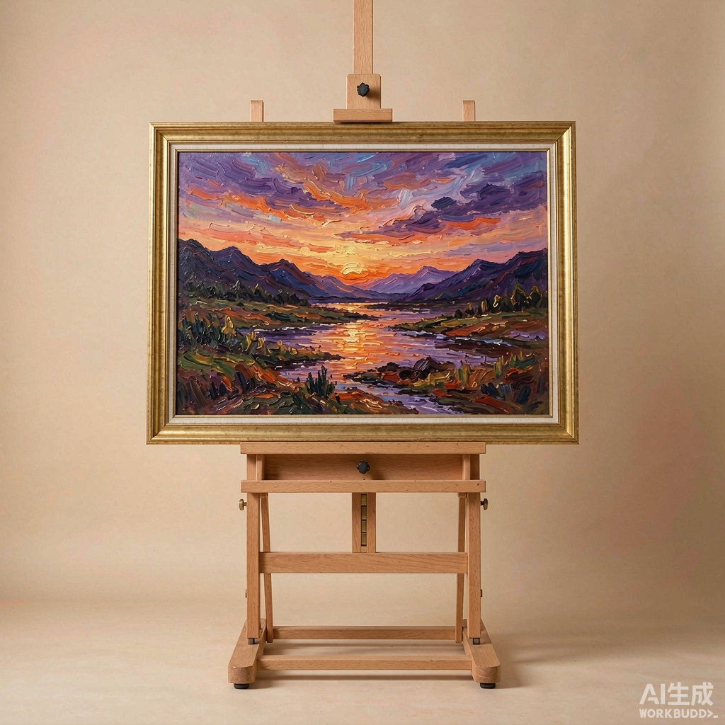 River Valley at Sunset Oil Painting