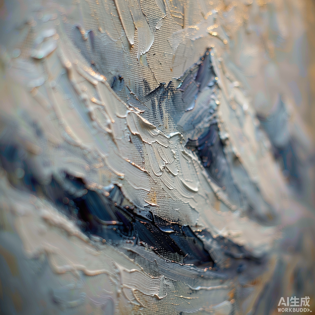 Snowy Mountain Range Oil Painting - Image 2