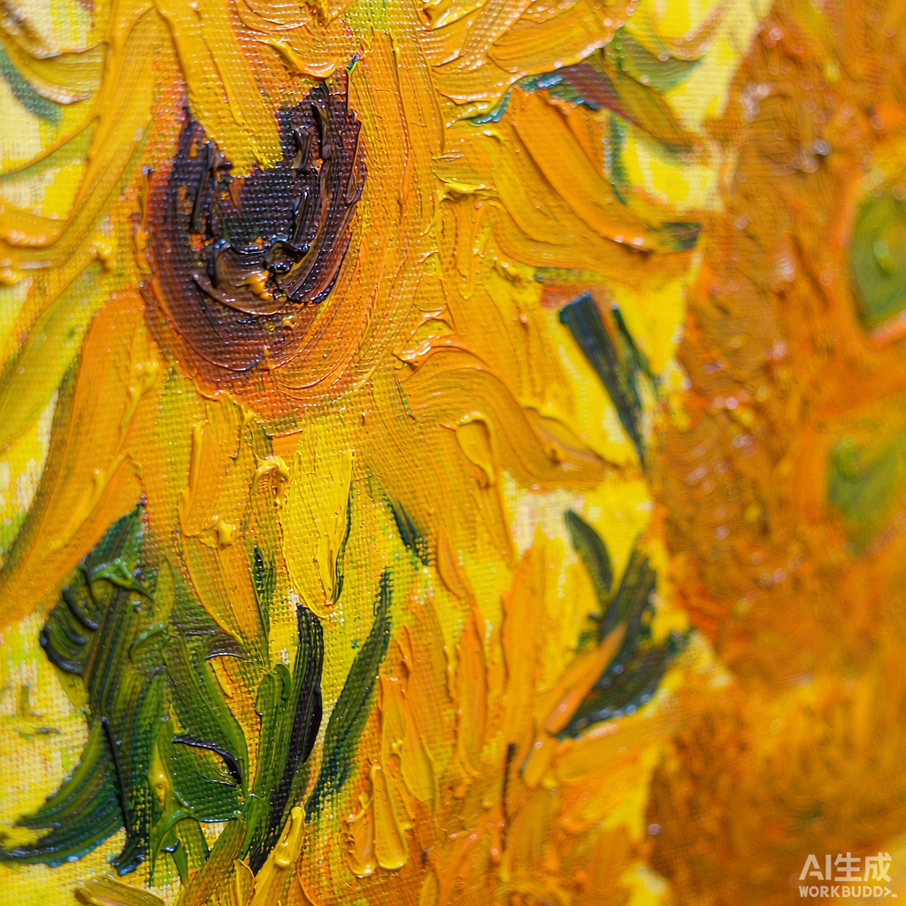 Sunflowers Oil Painting, Impasto - Image 2