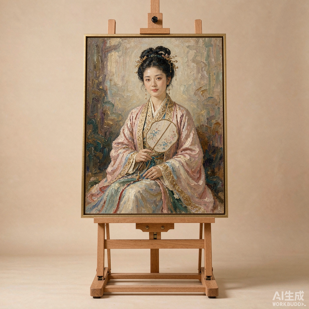 Woman in Traditional Dress Figure Study Oil Painting