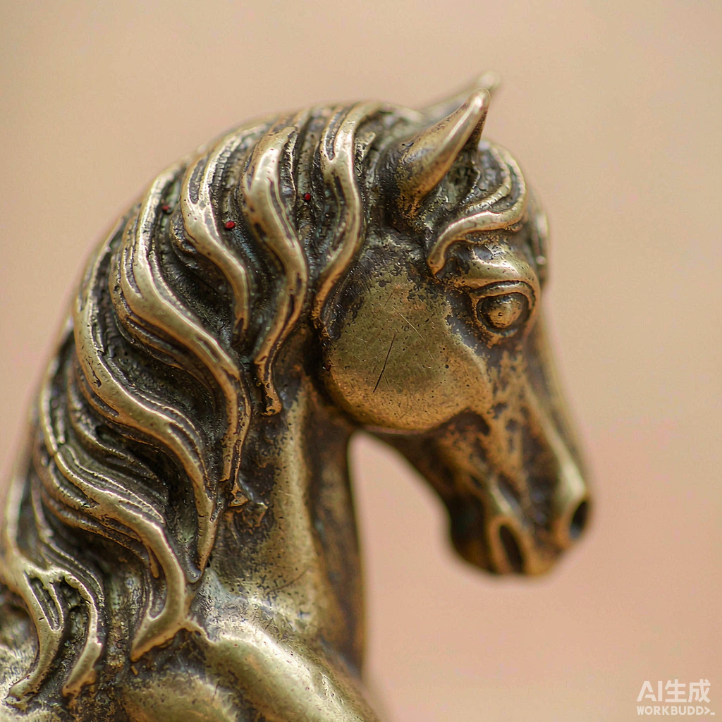 Patina Brass Horse Figurine - Image 2