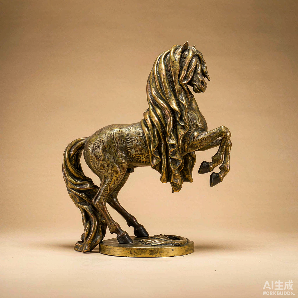 Patina Brass Horse Figurine