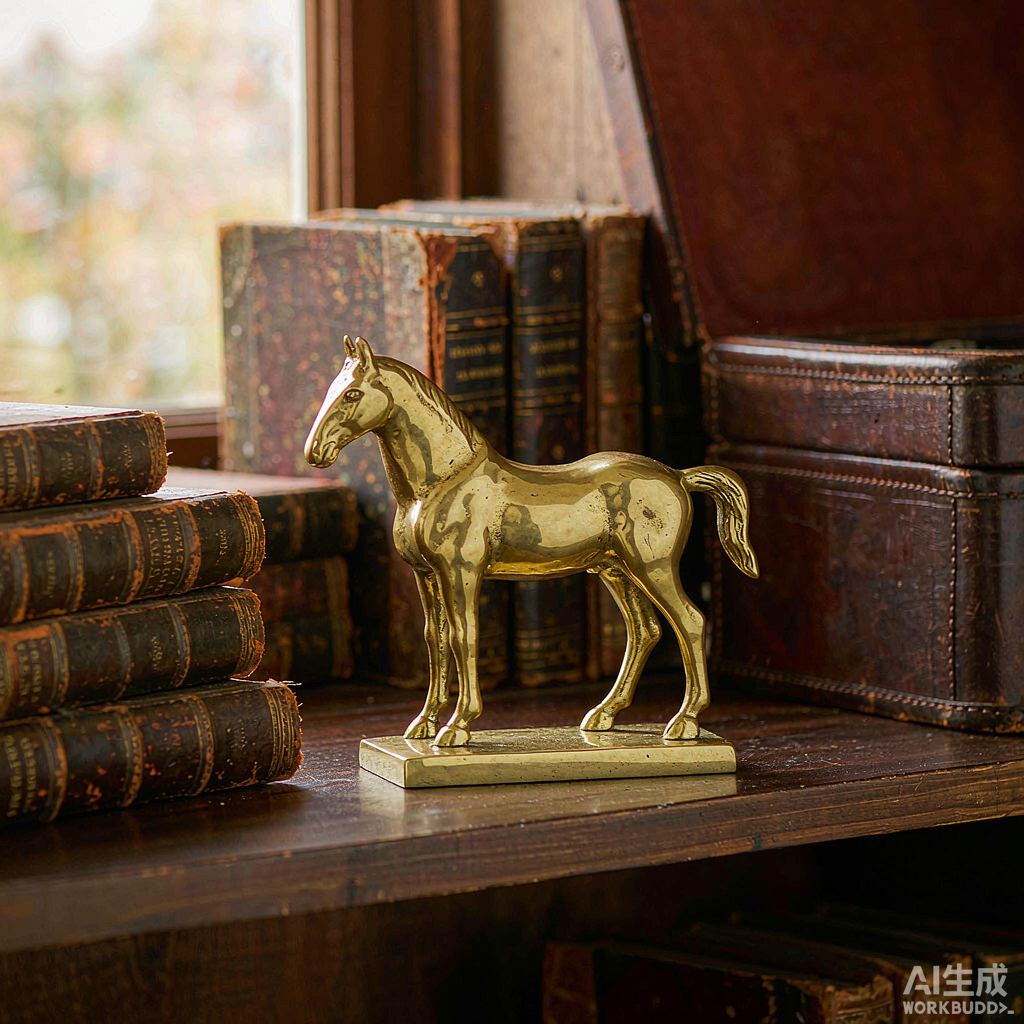 Patina Brass Horse Figurine - Image 3