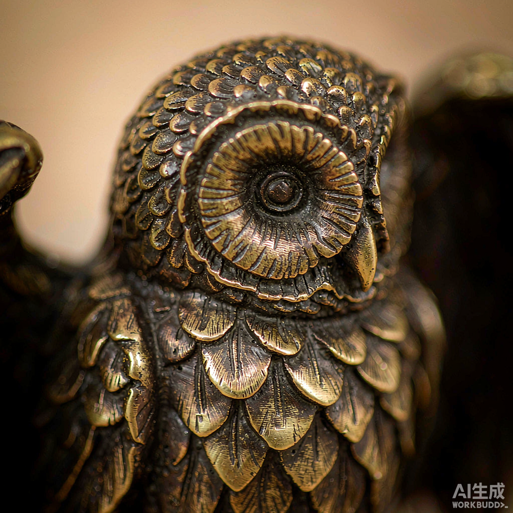 Patina Brass Owl Figurine - Image 2