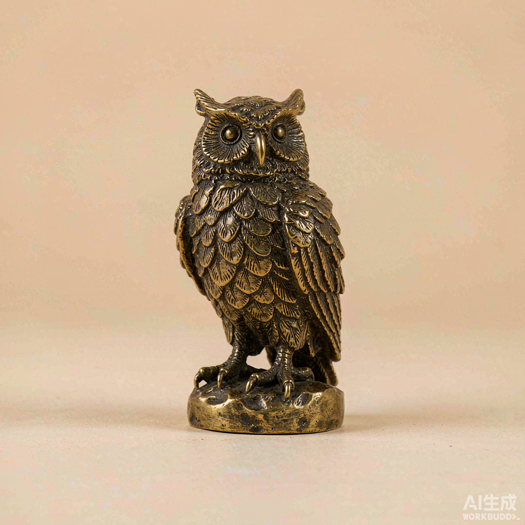 Patina Brass Owl Figurine
