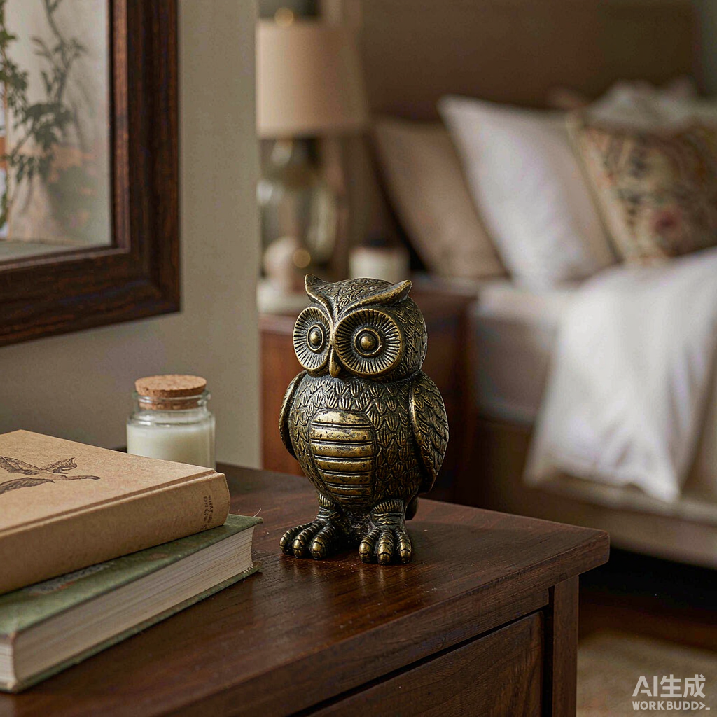 Patina Brass Owl Figurine - Image 3