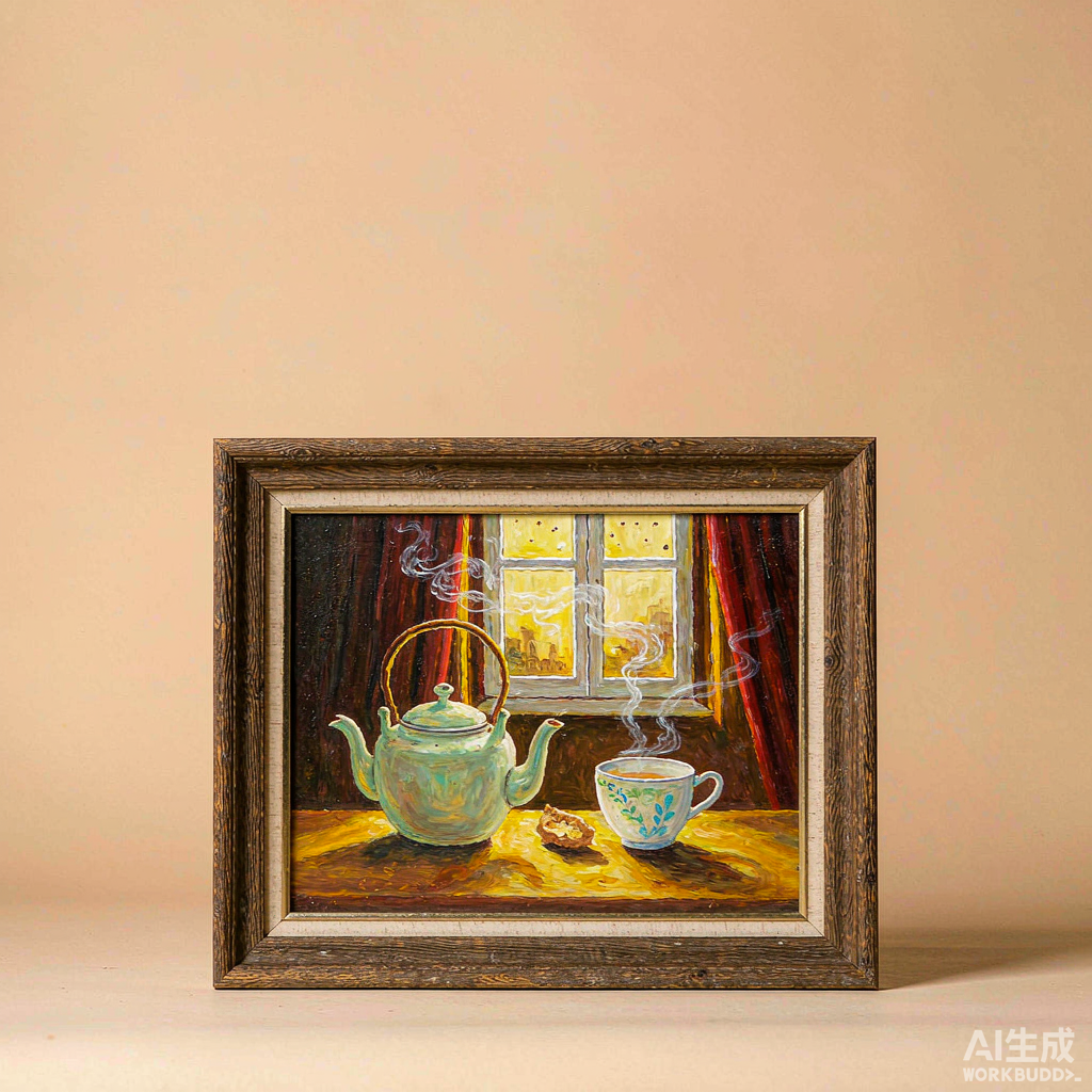 Tea Still Life Small Oil Painting