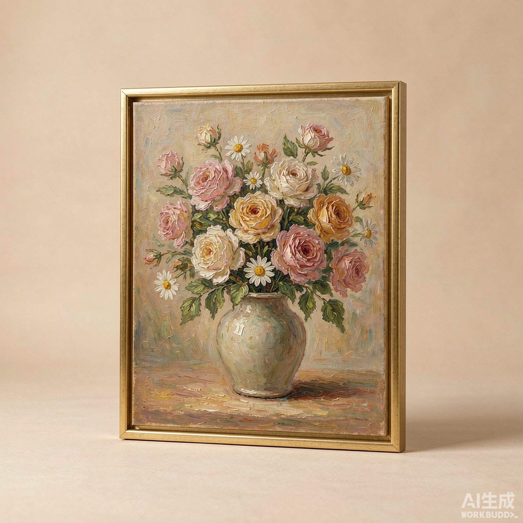 Vase of Flowers Small Oil Painting