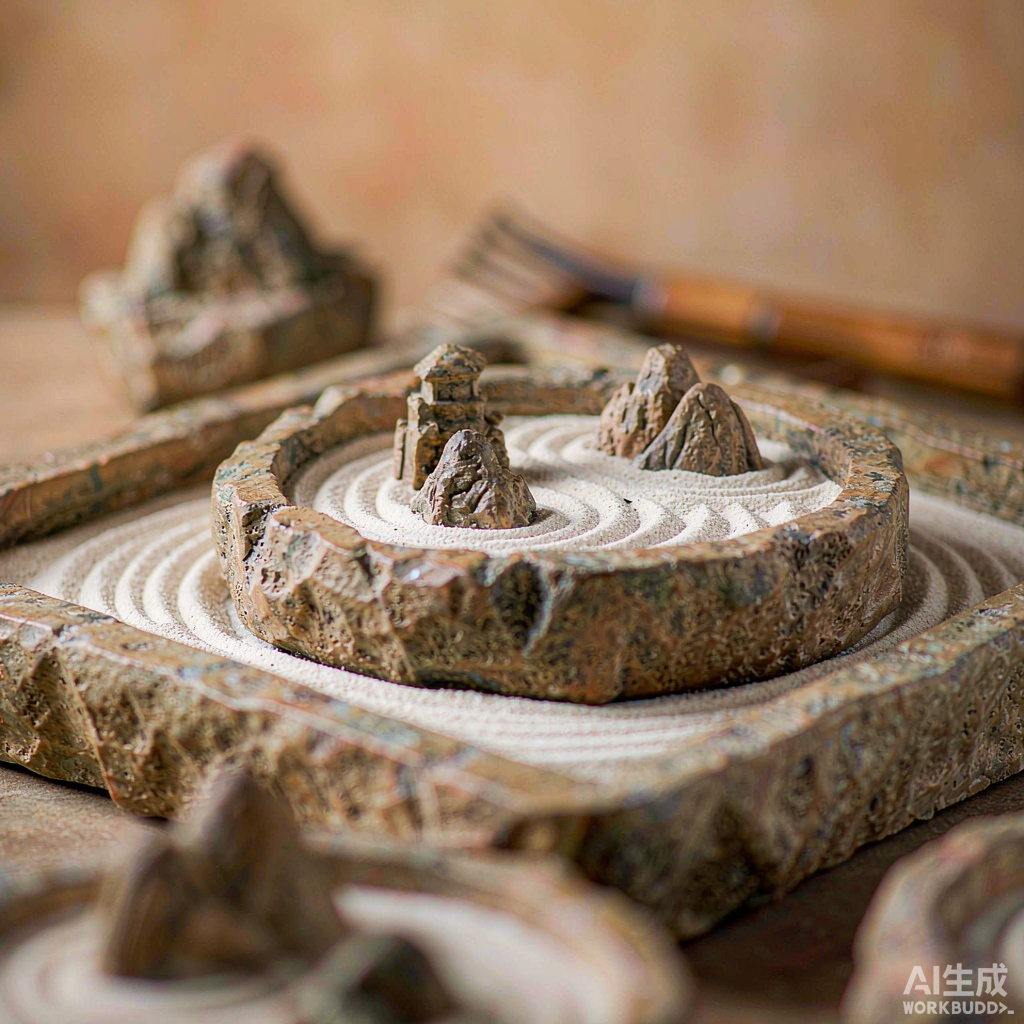 Desktop Zen Garden Set in Stone - Image 2