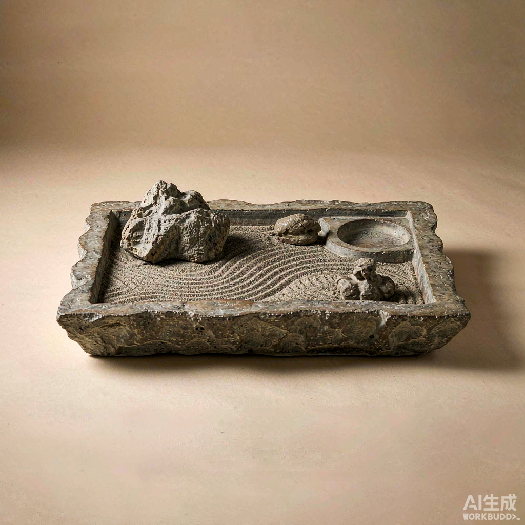 Desktop Zen Garden Set in Stone
