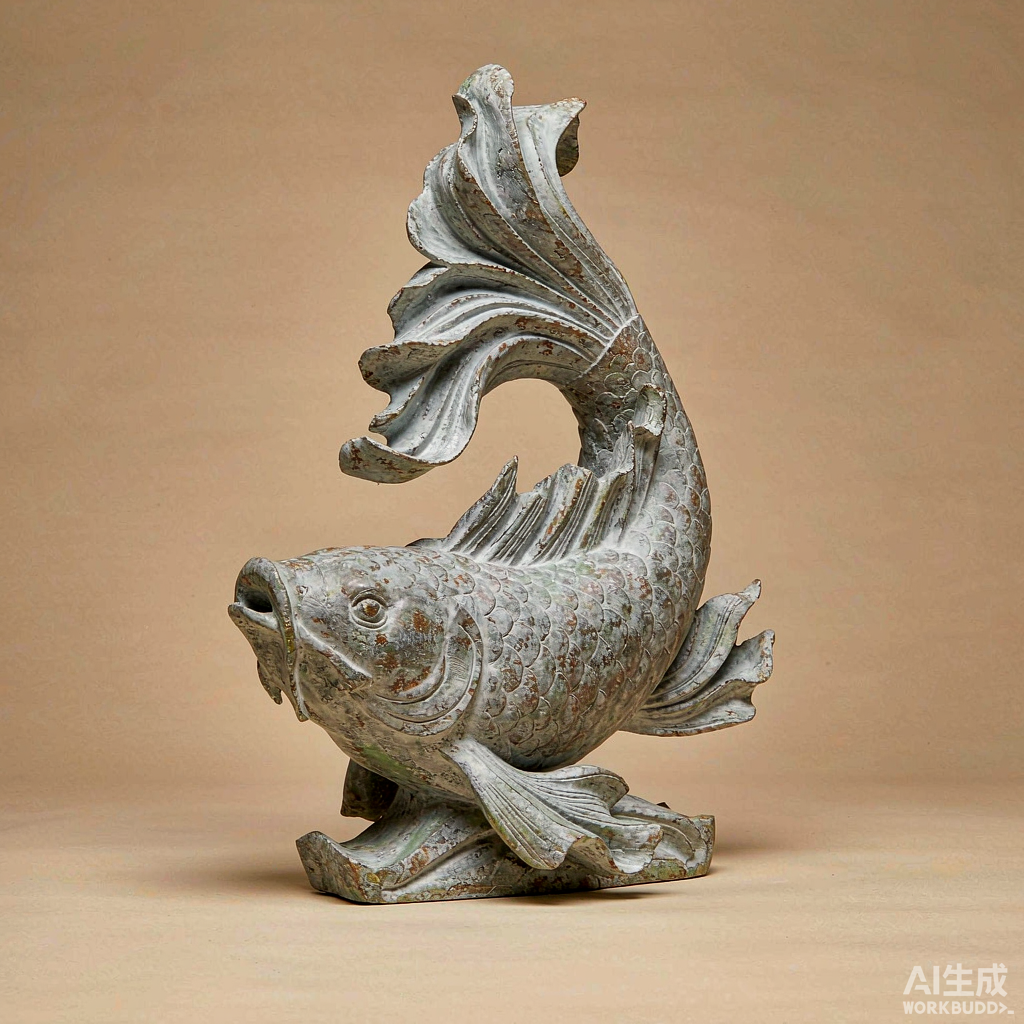 Stone Koi Fish Sculpture