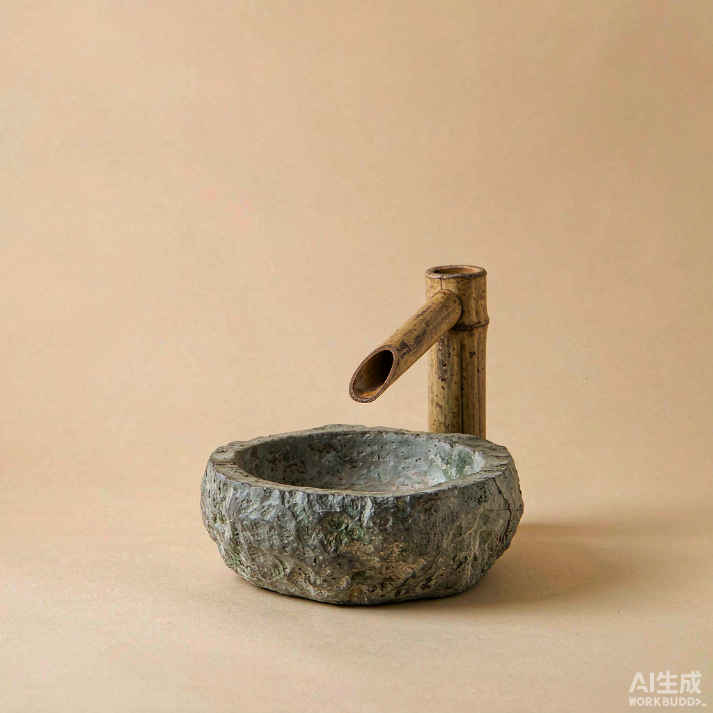 Mini Stone Tsukubai Water Basin