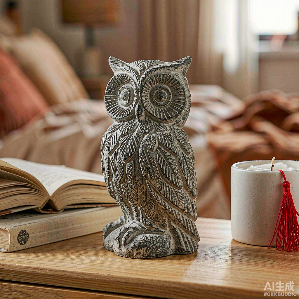 Stone Owl Figurine - Image 3