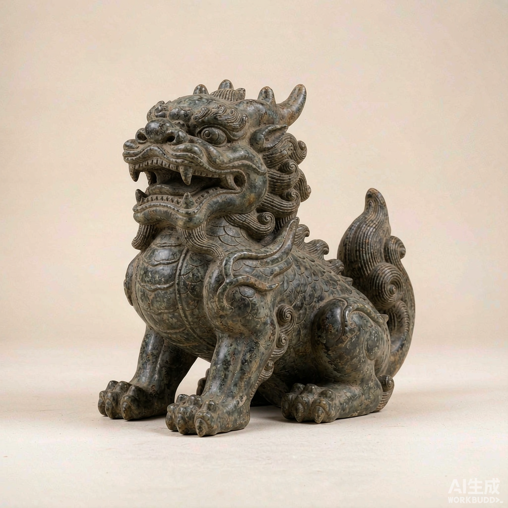 Stone Pixiu Figurine, Hand Carved Collector Piece